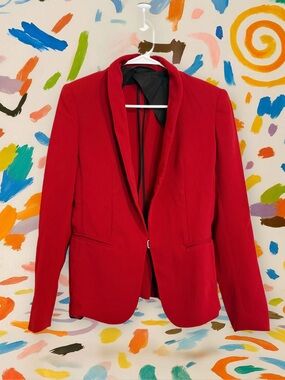 Rag & Bone Red Maroon Work Jacket – Tailored Office Blazer